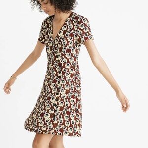 Madewell Button-Wrap Dress in Viola Floral Size 8